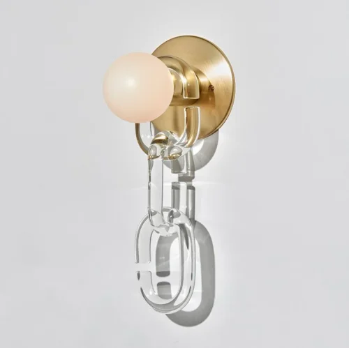 Настенный светильник CHAIN WALL Прозрачный 178089-26 ImperiumLoft белый на 1 лампа, основание прозрачное латунь в стиле современный 