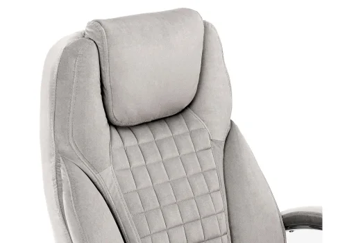 Компьютерное кресло Herd light grey 11903 Woodville, серый/велюр, ножки/металл/хром, размеры - *1250***680*730 фото 5