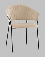 Стул Бруно NEW велюр кремовый УТ000041620 Stool Group, бежевый/велюр, ножки/металл/чёрный, размеры - *800****