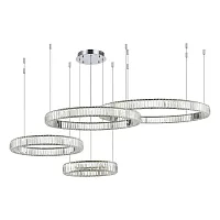 Люстра подвесная LED Tivoli SL1622.103.04 ST-Luce прозрачная на 1 лампа, основание хром в стиле современный кольца