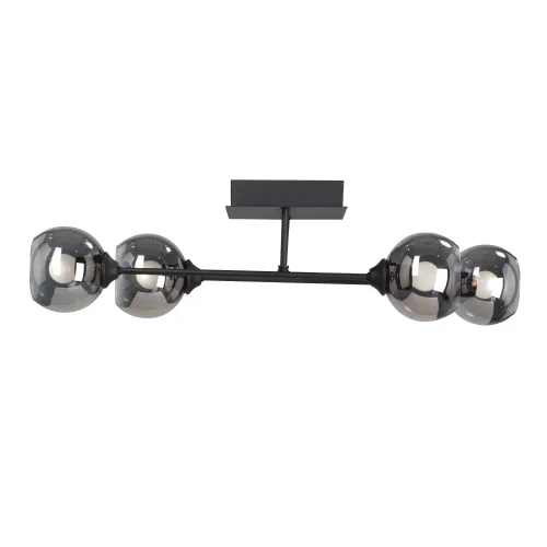 Люстра потолочная V4911-1/4PL Vitaluce серая чёрная на 4 лампы, основание чёрное в стиле арт-деко фото 4