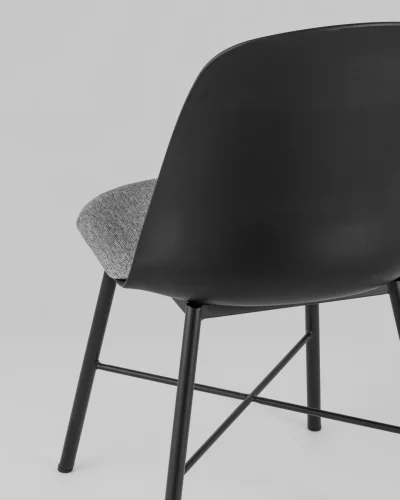 Стул Shell с мягким сиденьем черный УТ000005379 Stool Group, чёрный/ткань, ножки/металл/чёрный, размеры - ***** фото 7