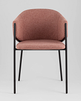Стул обеденный Carmel, пыльно-розовый УТ000039557 Stool Group, розовый/шенилл, ножки/металл/чёрный, размеры - *790***540*600