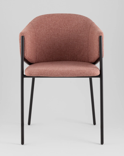 Стул обеденный Carmel, пыльно-розовый УТ000039557 Stool Group, розовый/шенилл, ножки/металл/чёрный, размеры - *790***540*600