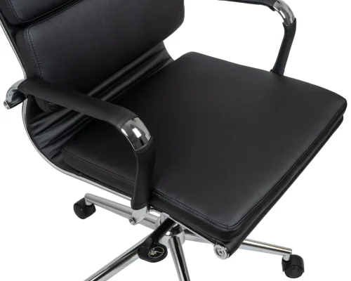 Офисное кресло для руководителей 103F-LMR ARNOLD, цвет чёрный Dobrin, чёрный/экокожа, ножки/металл/хром, размеры - 1130*1180***670*670 фото 8