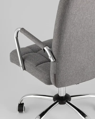 Кресло офисное TopChairs Comfo, серый УТ000039425 Stool Group, серый/текстиль, ножки/металл/хром, размеры - *1060***525*620 фото 6