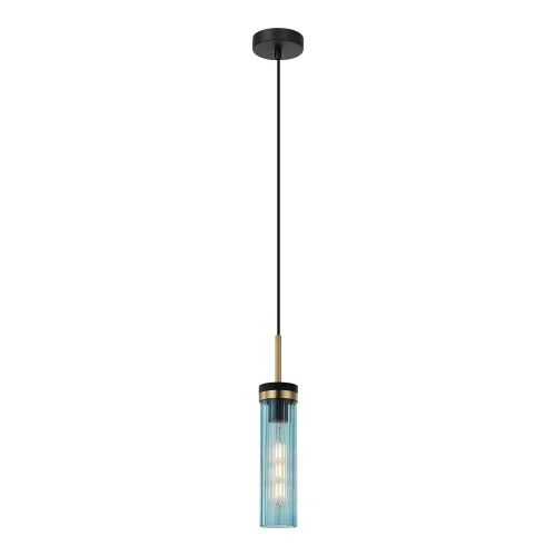 Светильник подвесной Blount LSP-8867 Lussole голубой 1 лампа, основание чёрное в стиле современный 