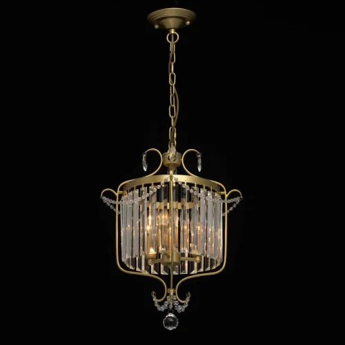Люстра подвесная Адель 373014403 MW-Light прозрачная на 3 лампы, основание золотое в стиле классический  фото 2