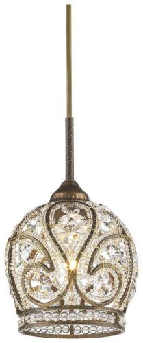 Светильник подвесной GLORIA WE322.01.606 WERTMARK бронзовый прозрачный 1 лампа, основание бронзовое в стиле классический 