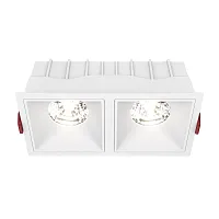 Светильник точечный Alfa LED DL043-02-15W4K-D-SQ-W Maytoni белый 2 лампы, основание белое в стиле модерн 