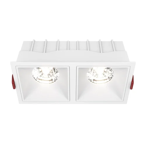 Светильник точечный Alfa LED DL043-02-15W4K-SQ-W Maytoni белый 2 лампы, основание белое в стиле современный 