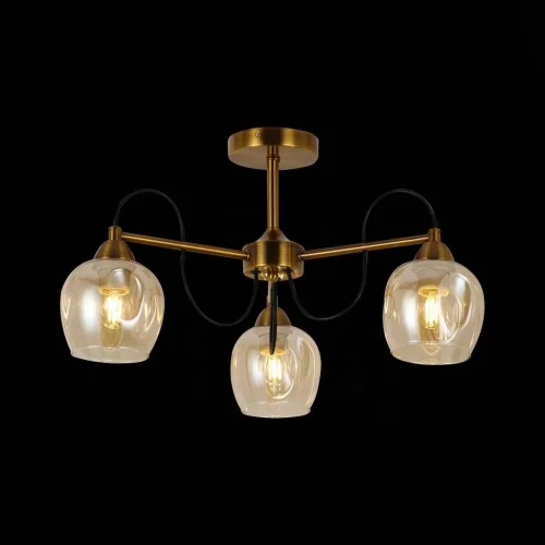 Люстра потолочная Acro SLE110002-03 Evoluce янтарная на 3 лампы, основание бронзовое в стиле современный  фото 2