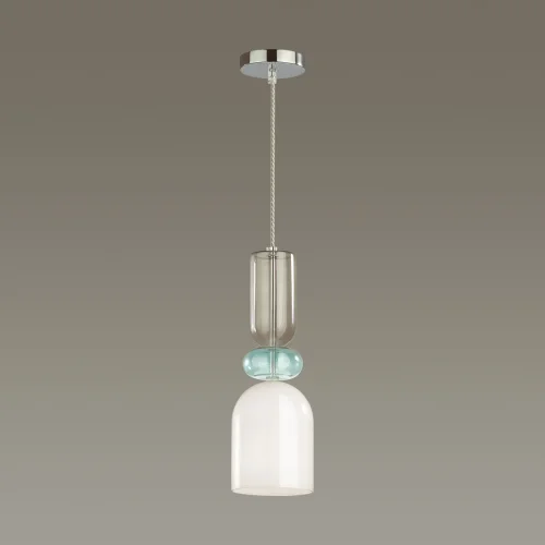 Светильник подвесной Gillian 5235/1 Lumion белый 1 лампа, основание хром в стиле современный  фото 3