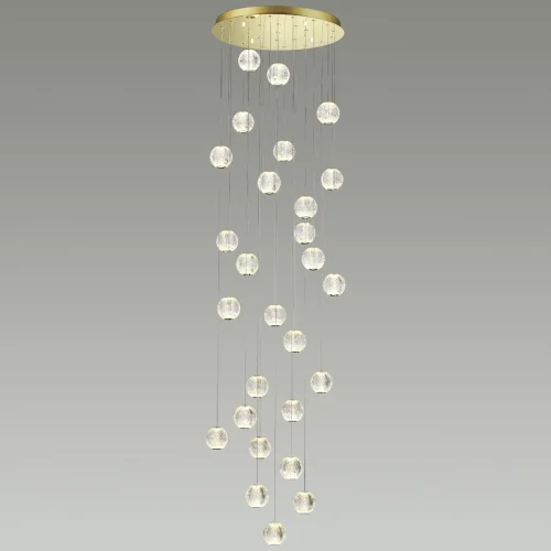 Люстра каскадная LED Crystal 5008/120L Odeon Light прозрачная на 1 лампа, основание золотое в стиле современный  фото 4