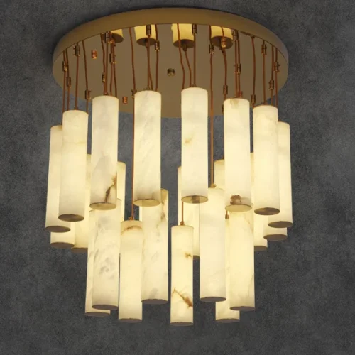 Люстра потолочная MARBLE GOLD 193386-23 ImperiumLoft коричневая на 24 лампы, основание латунь в стиле современный  фото 5