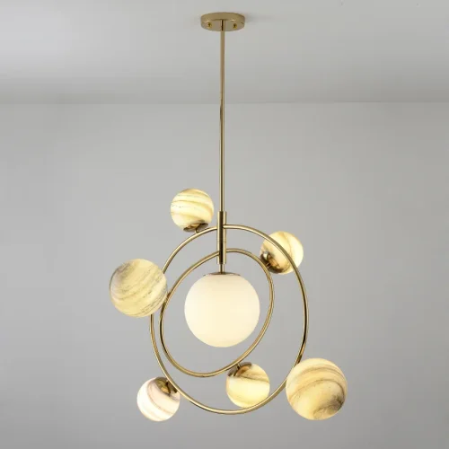 Светильник подвесной COSMOGONY A 151873-26 ImperiumLoft белый на 1 лампу, основание золотое в стиле современный лофт фото 5 Светильник подвесной COSMOGONY A 151873-26 ImperiumLoft белый на 1 лампу, основание золотое в стиле современный лофт фото 5