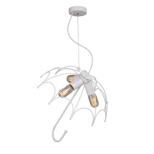 Светильник подвесной V4595-0/3S Vitaluce без плафона на 3 лампы, основание белое в стиле лофт 