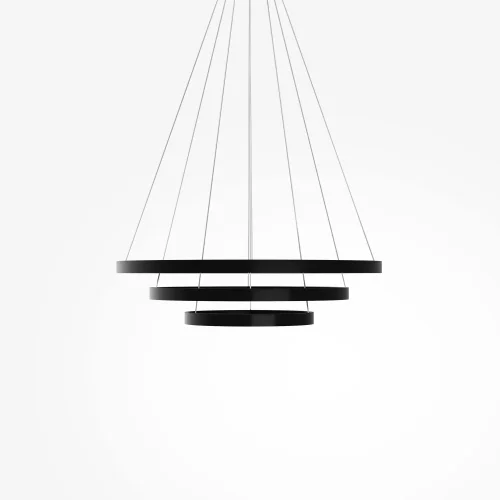 Светильник подвесной LED Rim MOD058PL-L100BK Maytoni чёрный на 1 лампу, основание чёрное в стиле современный минимализм кольца фото 5