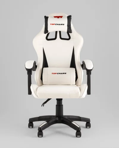 Кресло спортивное TopChairs Phantom, бело-черный УТ000039470 Stool Group, белый/экокожа, ножки/пластик/чёрный, размеры - *1270**** фото 3