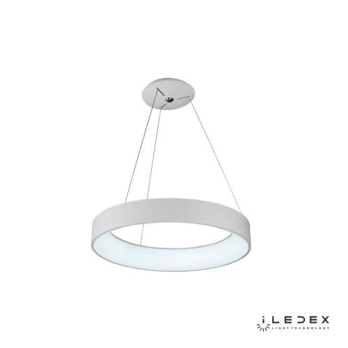 Светильник подвесной LED с пультом North 8288D-600 WH iLedex белый 1 лампа, основание белое в стиле современный хай-тек кольца
