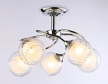 Люстра потолочная TR3198 Ambrella light белая на 5 ламп, основание хром в стиле классика шар