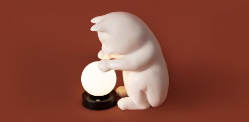 Настольная лампа ЛЕД Вискер / Whisker FR5607TL-01W Freya белая на 1 лампу, основание чёрное белое металл в стиле современный животные фото 14
