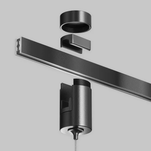 Коннектор с тросовым подвесом Tau в шинопровод Flarity черный TRA154SW-1B Maytoni чёрный в стиле хай-тек современный для светильников серии Magnetic trаck system Flarity flarity магнитная фото 4