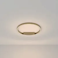 Светильник потолочный LED Rim MOD058CL-L35BS3K Maytoni латунь 1 лампа, основание латунь в стиле современный хай-тек минимализм кольца