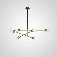 Люстра на штанге SALME L6 B Gold 212780-26 ImperiumLoft белая на 6 ламп, основание золотое в стиле современный скандинавский 