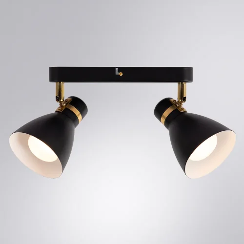 Спот с 2 лампами Fafnir A5047PL-2BK Arte Lamp чёрный E27 в стиле современный  фото 3