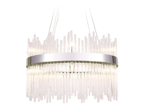 Люстра подвесная Traditional TR5353 Ambrella light прозрачная на 10 ламп, основание хром в стиле классический 