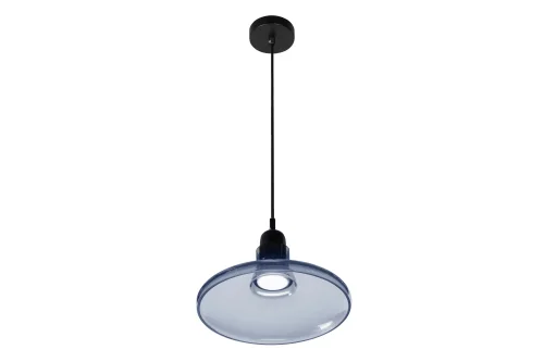 Светильник подвесной Puro AP9006-1D BU iLamp голубой 1 лампа, основание чёрное в стиле современный  фото 2