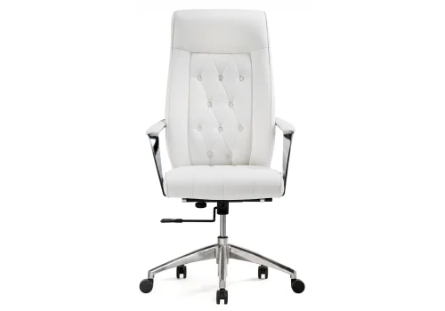 Компьютерное кресло Sarabi white / satin chrome 15424 Woodville, белый/экокожа, ножки/металл/хром, размеры - *1310***690* фото 3