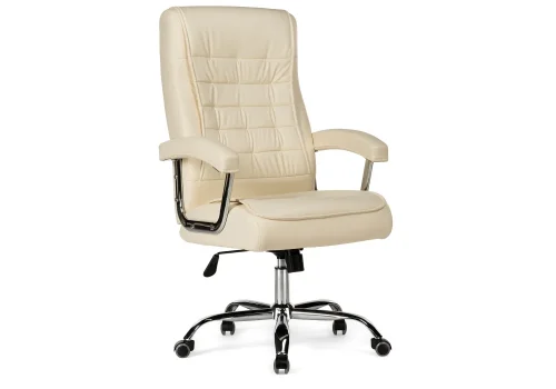 Компьютерное кресло Idon cream 15253 Woodville, бежевый/искусственная кожа, ножки/металл/хром, размеры - *1250***650*710