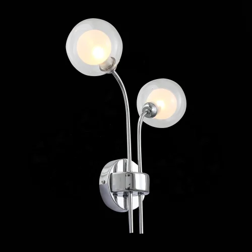 Бра Dualita SL431.101.02 ST-Luce прозрачный белый на 2 лампы, основание хром в стиле современный 
