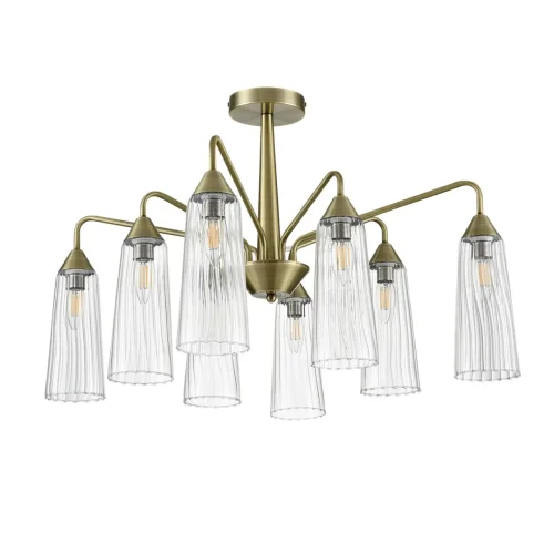 Люстра потолочная Doliana 6584/8C Lumion прозрачная на 8 ламп, основание бронзовое в стиле современный 