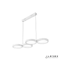 Светильник подвесной LED с пультом Ring Star 9004-4-D WH iLedex белый 1 лампа, основание белое в стиле современный хай-тек с пультом кольца