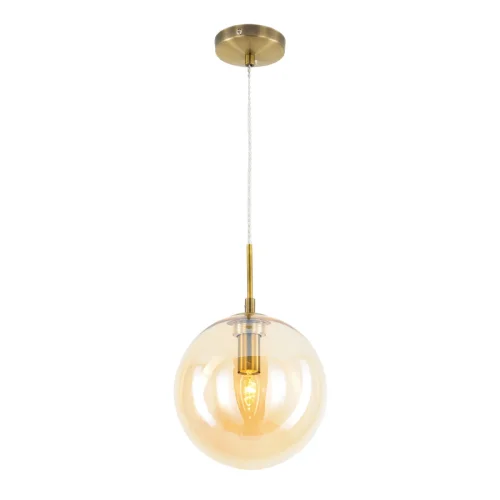 Светильник подвесной Томми CL102623 Citilux янтарный 1 лампа, основание бронзовое в стиле современный шар фото 3