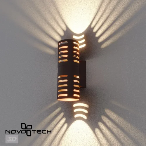 Настенный светильник LED Netz 359539 Novotech уличный IP65 коричневый на 1 лампу, плафон коричневый в стиле современный хай-тек LED фото 5