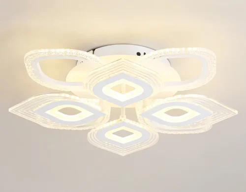Люстра потолочная LED с пультом FA4294 Ambrella light белая на 1 лампа, основание белое в стиле современный хай-тек с пультом фото 4