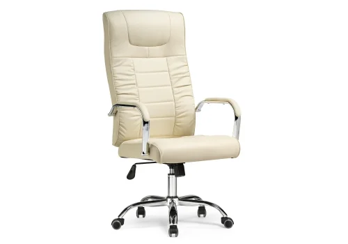 Компьютерное кресло Longer cream 15262 Woodville, бежевый/искусственная кожа, ножки/металл/хром, размеры - *1280***600*660