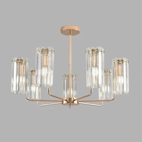 Люстра потолочная хрустальная Favla 8347/7 Lumion прозрачная на 7 ламп, основание золотое в стиле классический фото 5