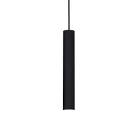 Светильник подвесной LOOK SP1 D06 NERO Ideal Lux чёрный на 1 лампу, основание чёрное в стиле современный трубочки
