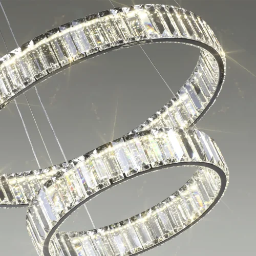 Люстра подвесная LED Vekia 4930/60L Odeon Light прозрачная на 1 лампа, основание хром в стиле современный кольца фото 5