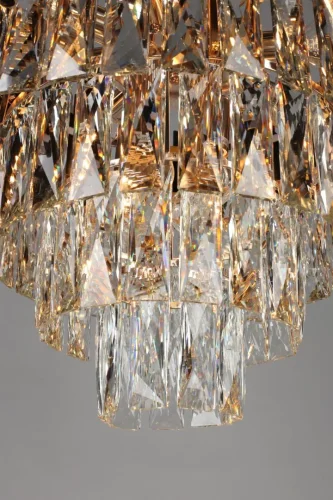 Люстра подвесная хрустальная Certaldo OML-81803-12 Omnilux прозрачная на 12 ламп, основание чёрное золотое в стиле классический  фото 4