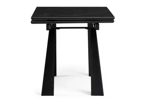 Керамический стол Бэйнбрук 140х80х76 черный мрамор / черный 530827 Woodville столешница мрамор черный из керамика фото 8