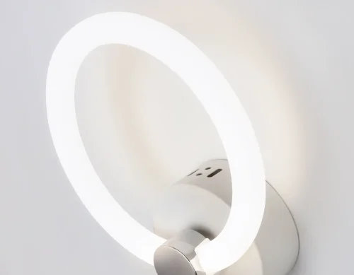Бра LED FA3849 Ambrella light белый на 1 лампа, основание белое в стиле хай-тек современный кольца фото 6