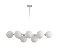 Люстра потолочная Сида 07508-10,02 Kink Light белая на 10 ламп, основание хром в стиле современный молекула шар