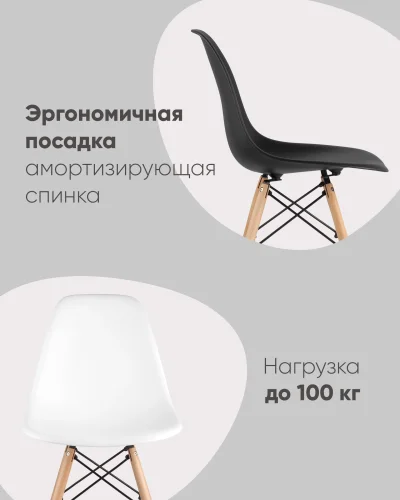 Стул EAMES, темно-бирюзовый 4шт. (набор) УТ000037611 Stool Group, /, ножки/массив бука/бежевый, размеры - *815***460*530 фото 2