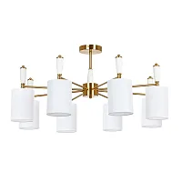 Люстра потолочная Waverley A4102PL-8PB Arte Lamp белая на 8 ламп, основание медь в стиле современный 